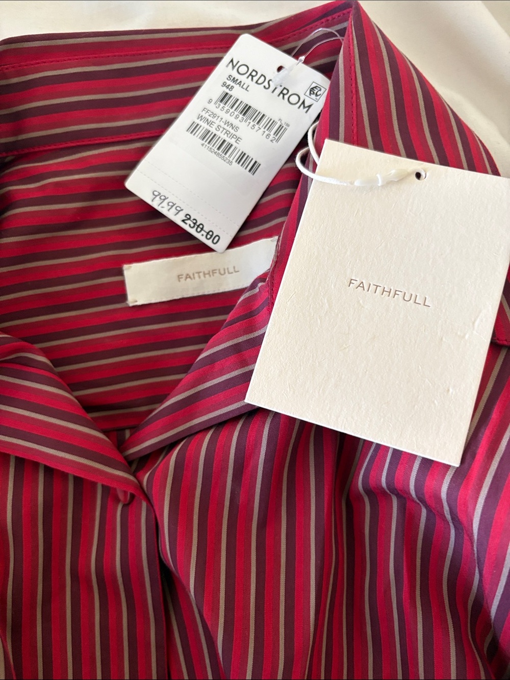 Faithfull The Brand Women's En Vau Stripe Long Sleeve Cotton Blend Shirtdress - Picture 7 of 8